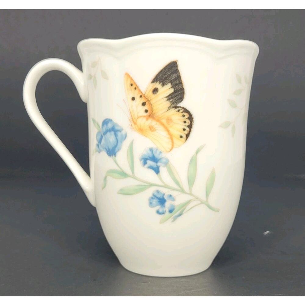Lenox Butterfly Meadow Monarch Coffee Mug Tea Cup Spring Flowers Butterflies
